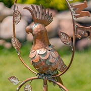 Zaer Ltd International 63.25" Tall Metal "Welcome" Garden Stake with Cockatoo & Flower Bells ZR235188 View 4