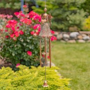 Zaer Ltd International Set of 3 Hanging Antique Copper Angel Wind Chimes ZR235189-31-SET View 4
