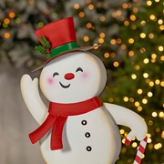 Zaer Ltd International Set of 2 Friendly Metal Snowmen Figurines "Icy & Icesis" ZR234430-SET View 4