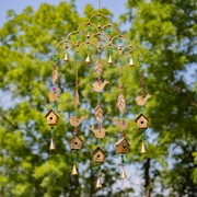 Zaer Ltd International Set of 6 Assorted Gold Metal Wind Chimes with Bird Accents "Acadia Wind Chimes" LS011447-SET View 4