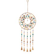 Zaer Ltd International Set of 6 Assorted Colorful Hand Beaded Metal Wind Chimes with Bells LS013278-SET View 4