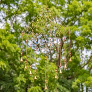 Zaer Ltd International Set of 4 Assorted Gold Diamond-Shaped Metal Wind Chimes with Beaded Accents LS016826-SET View 4