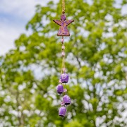 Zaer Ltd International Set of 6 Assorted Color Metal & Wood Angel Wind Chimes with Dangling Bells LS017016-SET View 4