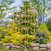 Zaer Ltd International Set of 6 Assorted Gold Metal Curtain Wind Chimes with Dangling Bell Accents LS017227-SET View 4