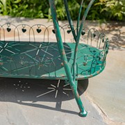Zaer Ltd International 47.25"L. Embellished Oval Metal Garden Table with Shelf in Green "Toulouse 1275" ZR194619-GR View 4