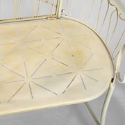 Zaer Ltd International 47.25" Long Embellished Metal Garden Bench in Antique White "Toulouse 1275" ZR194620-AW View 4