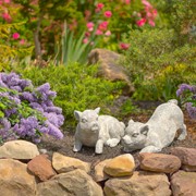 Zaer Ltd International Set of 2 Magnesium Piglet Statues "Truffles & Clover" ZR139510-20-SET View 4
