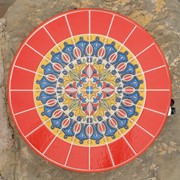 Zaer Ltd. International 13.8" Ceramic Mosaic Tile Plant Trolley "Paris" - Red/Blue/Yellow ZR850044 View 4