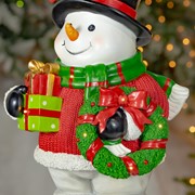 Zaer Ltd International 25.1" Tall Polyresin Light-Up Snowman Christmas Decoration "Sir Melts-A-Lot" ZR220006 View 4