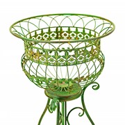 Zaer Ltd. International Set of 2 Standing Iron Basket Plant Stands in Antique Green "London 1820" ZR191035-GR View 4