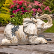 Zaer Ltd International Pre-Order: Hand Painted Ceramic Elephant Planter "Namibia" ZR083912 View 4