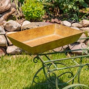 Zaer Ltd. International 32" Metal Garden-Flower Cart with Handle & Wheels in Green-Brown "London 1820" ZR230443-GR View 4