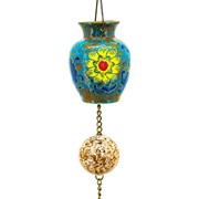 Zaer Ltd International Set of 6 Assorted 77.5" Long Hand Painted Multicolor Porcelain Vase Rain Chains ZR240023-SET View 4