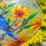 Zaer Ltd International 18" Glass Bowl Bluebird Birdbath with Metal Stand "Idaho" ZR180906 View 4