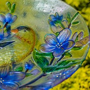 Zaer Ltd International 18" Glass Bowl Goldfinch Birdbath with Metal Stand "New Jersey" ZR180908 View 4