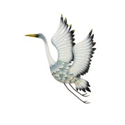 Zaer Ltd International Pre-Order: Set of 4 Asst Elegant Whooping Crane Wall Decorations "Port Aransas" ZR241200-SET View 4