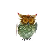 Zaer Ltd International Pre-Order: Set of 6 Assorted Hand-Painted Metal Owl Figurines ZR241240-SET View 4