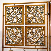 Zaer Ltd International Pre-Order:  Three Panel Decorative Folding Screen with Mirror Accents "Riordan" ZR233088 View 4