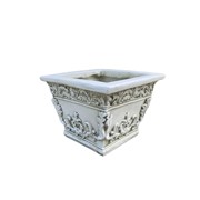Zaer Ltd International Pre-Order: Set of 3 Assorted Magnesium Square Flower Pots in Antique Grey ZR301150-GY View 4