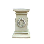 Zaer Ltd International Pre-Order: 24" Tall Antique-Style Column Decoration with Wreath ZR322624 View 4