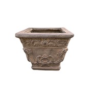Zaer Ltd International Pre-Order: Set of 3 Assorted Magnesium Square Flower Pots in Antique Rust ZR301150-RS View 4