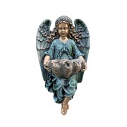 Zaer Ltd International Pre-Order: 30" Tall Wall Hanging Cherub Flower Planter in Antique Bronze ZR341729-BZ View 4