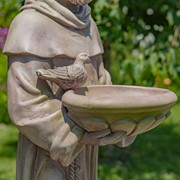 Zaer Ltd International 36" Tall Standing Saint Francis Statue & Birdbath in Antique Grey ZR540036-GY View 4