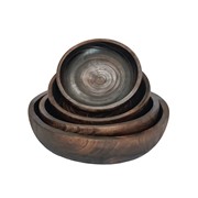 Zaer Ltd International Pre-Order: Set of 4 Assorted Round Deep Wooden Nesting Trays "Leavenworth" ZR246002-SET View 4
