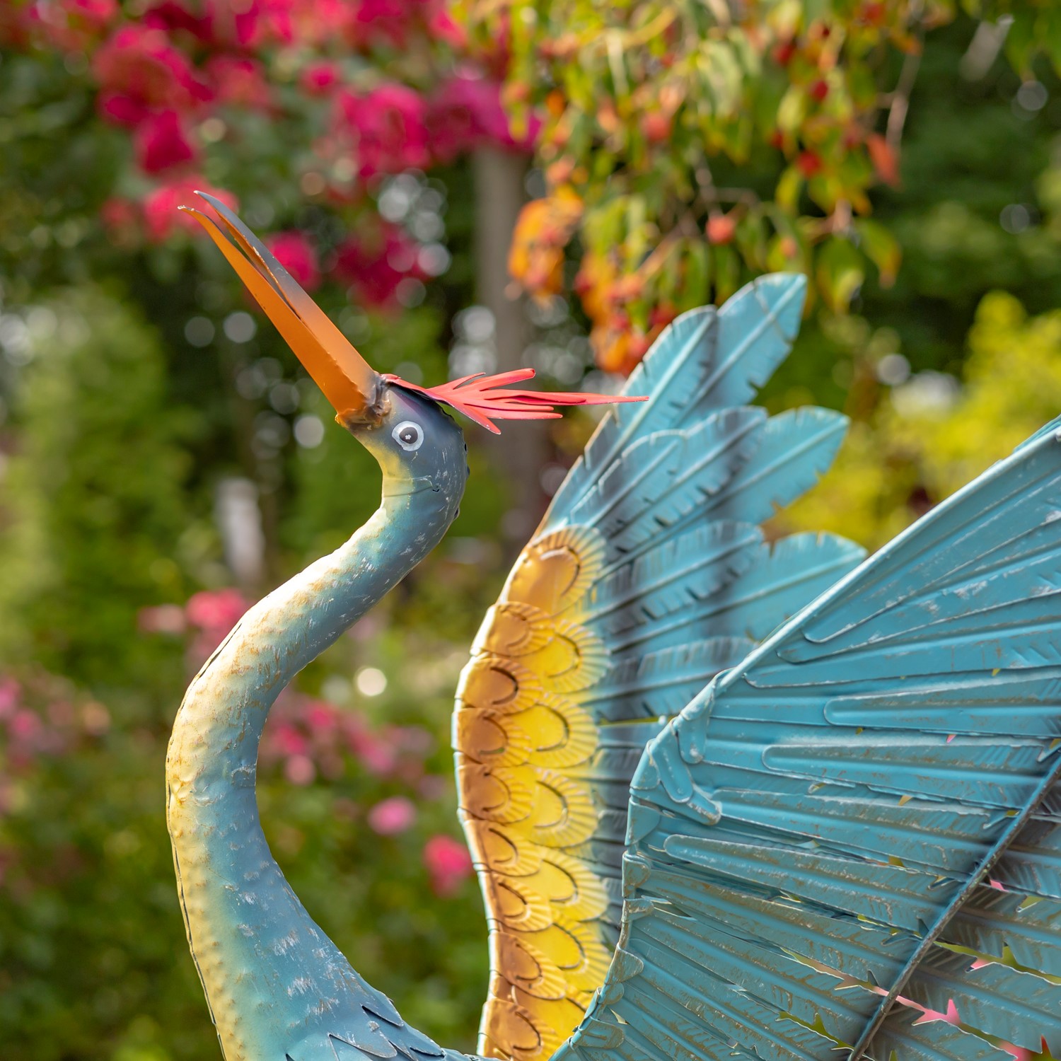 Set of 2 Small Iron Dancing Cranes