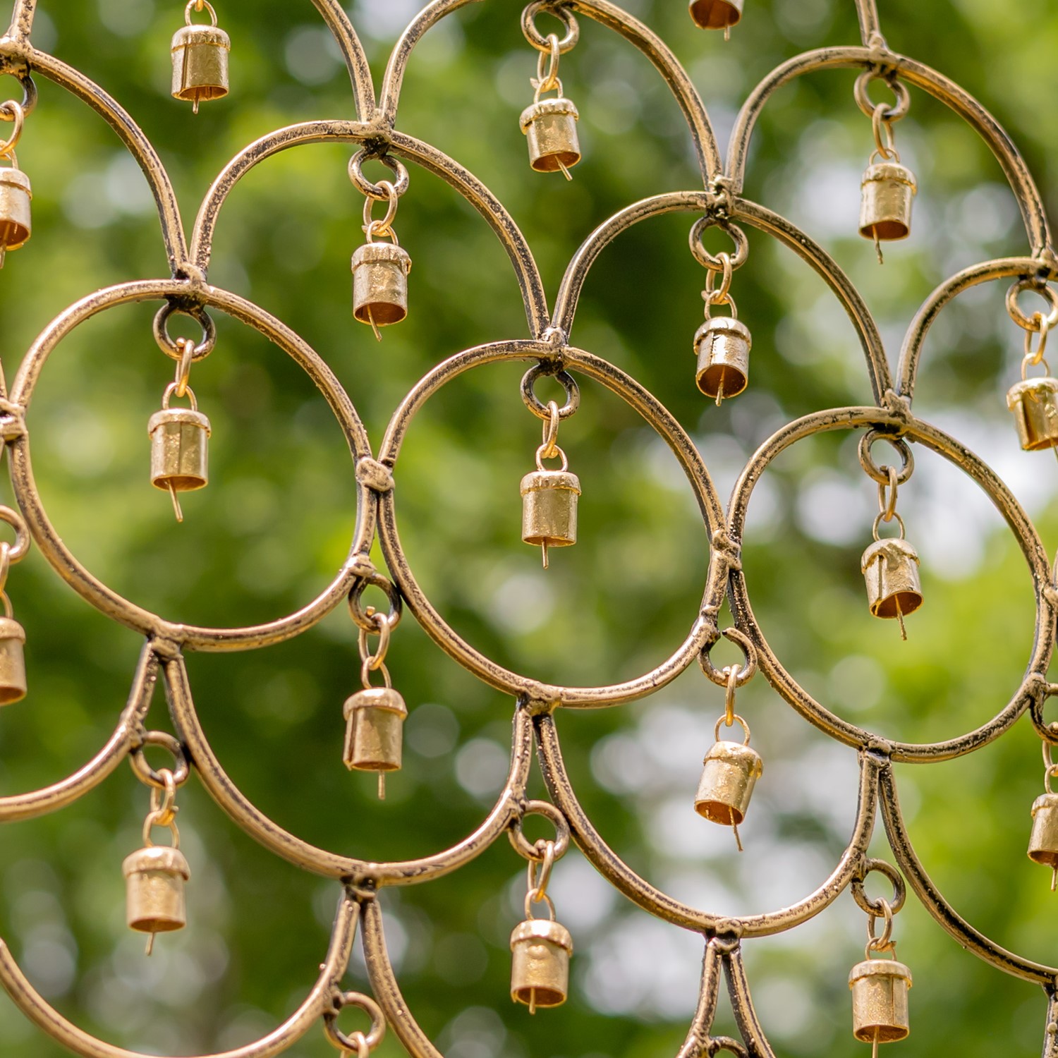 美品nella. x Garden of eden Lease - charm Set of 4 Assorted Gold Diamond Shaped Metal Wind Chimes with