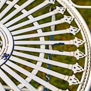 Zaer Ltd. International "Stephania" Victorian-Style Folding Iron Garden Table in Antique White ZR090519-AW View 5