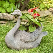 Zaer Ltd International Set of 2 Magnesium Swan Planters "Derek & Odette" ZR145470 View 5