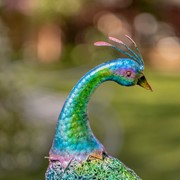 Zaer Ltd. International Set of Two 35" Tall Standing Colorful Iron Peacocks ZR140220-SET View 5