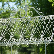 Zaer Ltd. International 7.9ft Tall Antique Style Iron Flower Cart in Antique White "Paris 1968" ZR154079-AW View 5