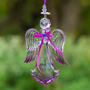 Zaer Ltd International Hanging Purple Acrylic Angel Ornaments in 6 Assorted Styles ZR503615 View 5