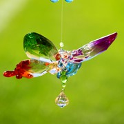 Zaer Ltd International Five Tone Hanging Acrylic Butterfly Ornament with Flowers in 6 Assorted Colors ZR506416-SET View 5