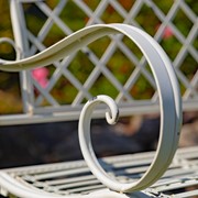 Zaer Ltd International "Stephania" Victorian-Style Iron Garden Bench in Antique White ZR090517-AW View 5
