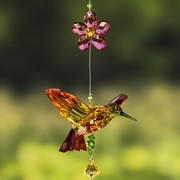Zaer Ltd International Five Tone Acrylic Hummingbirds with Flowers in 6 Assorted Color Variations ZR505516 View 5