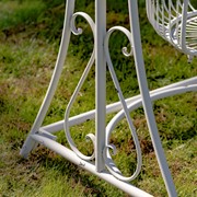 Zaer Ltd International "Oasis" Iron Garden Swing Chair in Antique White ZR160144-AW View 5