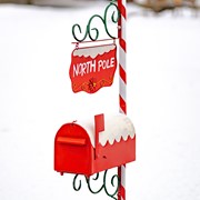 Zaer Ltd International 72"T Christmas Mailbox with Candy Cane Pole and Hanging Sign Plate ZR361690 View 5