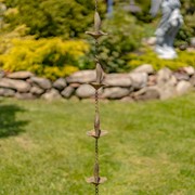 Zaer Ltd International 76.5" Long Iron Mushroom Rain Chain in Antique Copper ZR156130-AC View 5