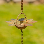 Zaer Ltd International 78" Long Iron Flower Rain Chain in Antique Copper ZR156150-AC View 5