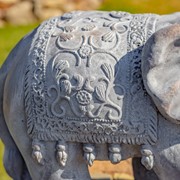 Zaer Ltd International Magnesium Boho Elephant Statue in Original Grey (White Wash) ZR180388-GY View 5
