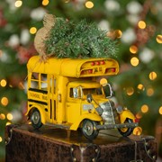 Zaer Ltd International Vintage Style Small Conversion School Bus with Christmas Tree VA170007 View 5