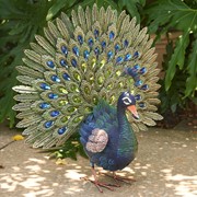 Zaer Ltd. International Pre-Order: Set of 3 Elegant Iron Peacocks with Jewel Detail ZR182200-SET View 5