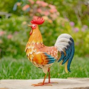 Zaer Ltd International Set of 6 Assorted Style Galvanized Iron Rooster Figurines ZR160890 View 5