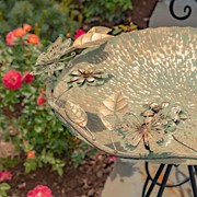 Zaer Ltd. International Set of 3 Frosted Gold Iron Birdbaths with Butterflies "Luciana" ZR171425-SET View 5