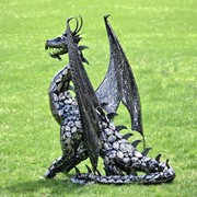 Zaer Ltd International 4.75 ft. Tall Large Iron Sentry Dragon Statue "Draco" ZR170349 View 5