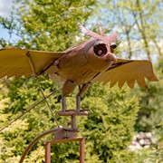 Zaer Ltd International 76" Tall Large Iron Rocking Owl with Moving Wings Garden Stake in Rust "Winslow" ZR156006-RS View 5