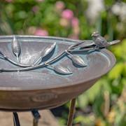 Zaer Ltd International 31in. Tall "Two Birds" Iron Birdbath with Antique Bronze Finish ZR180387-BZ View 5